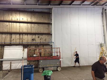 A wall under construction