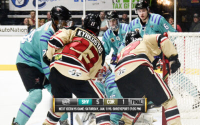 ICERAYS START THREE-GAME WEEKEND WITH LOSS TO MUDBUGS