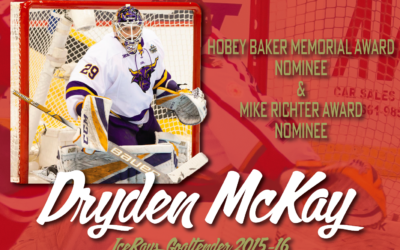 Former IceRay Dryden McKay Nominated for Hobey Baker and Mike Richter Awards