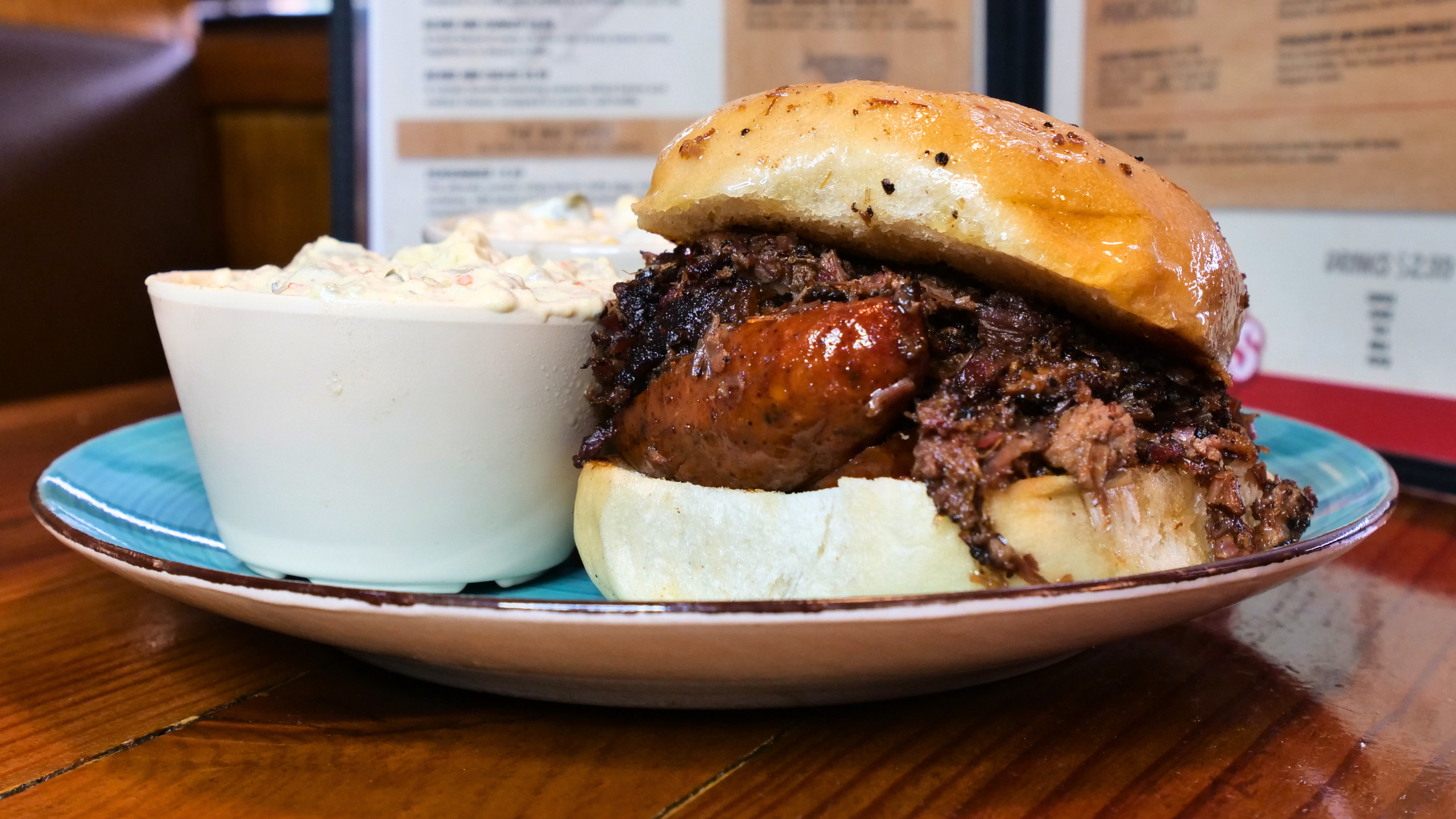 Chopped Brisket & Sausage Sandwich